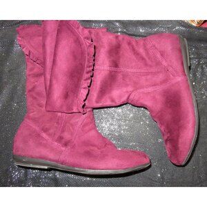 Aldo Laurence Fuchsia Pink Suede Ruffle Cuff Mid Calf boots size 40 or US  9.5